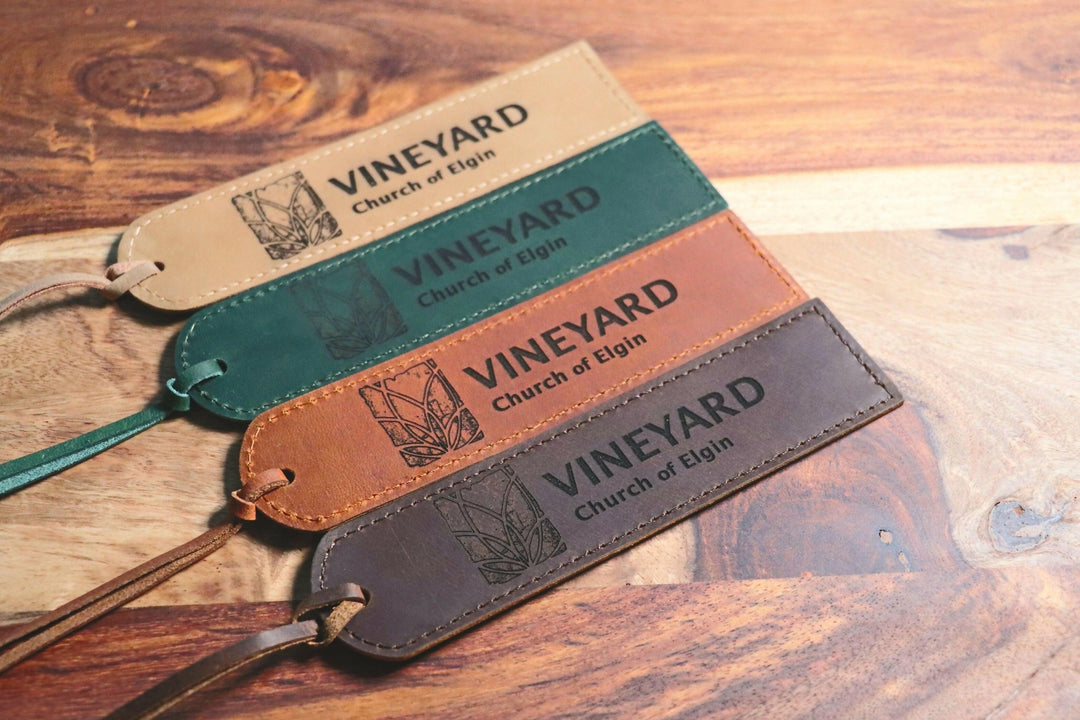CHURCH BOOKMARK for MEMBERS, Bulk Order Church Gift, Custom Church Gift, Personalize Your Own Church Gift, Leather Bookmark- on Lucasgift