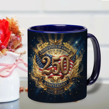 250th American Independence Anniversary Coffee Mug 1776–2026, Patriotic 4th of July Gifts for Men Women, Dad Mom Grandma Grandpa, 11oz 15oz Ceramic Mug