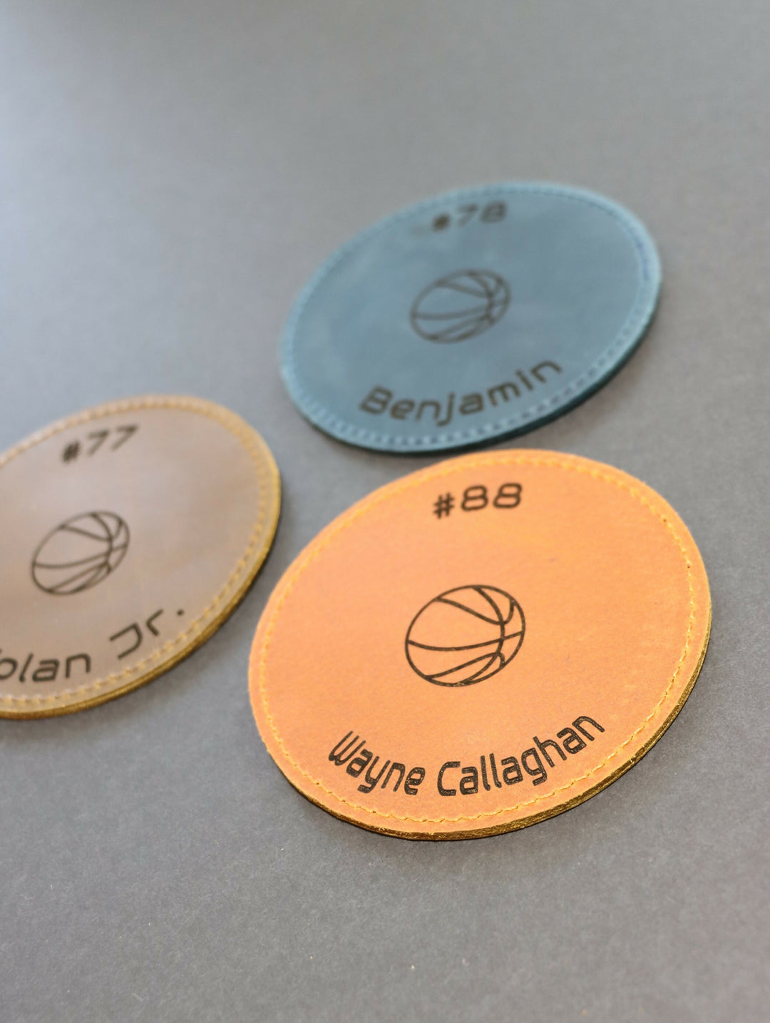 Pack of 8 LEATHER BASKETBALL COASTERS