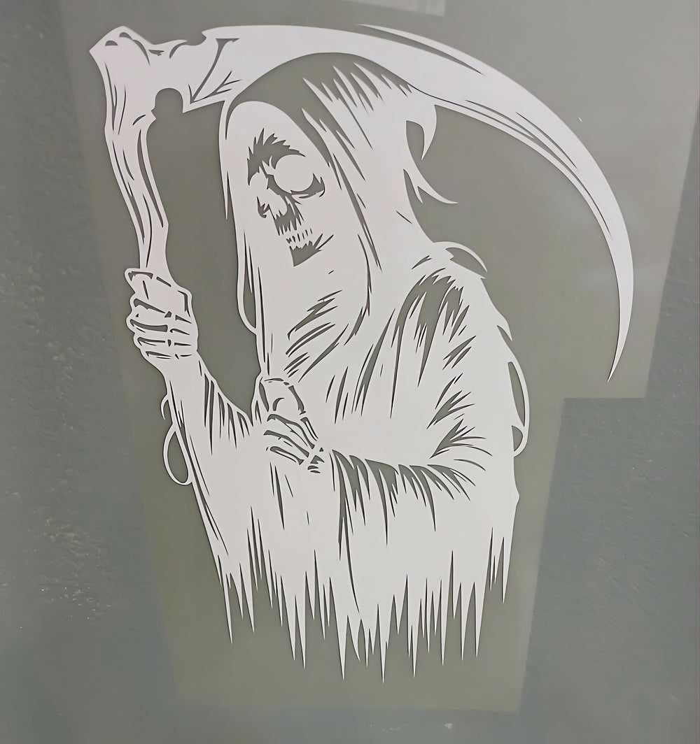 Grim Reaper Scythe 6 inch Premium Vinyl Decal- on Lucasgift
