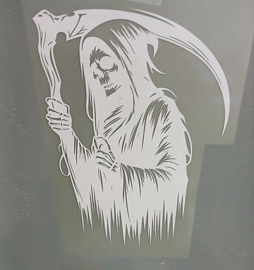 Grim Reaper Scythe 6 inch Premium Vinyl Decal- on Lucasgift