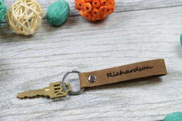 15 pcs+ Bulk Customizable Slim Leather Keychains, Gift For Realtors , Real Leather, Same Day Shipping, Free Shipping US- on Lucasgift