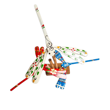 Set of 10 Hand Painted Bamboo Dragonfly: Balancing Decoration, 4.5"- on Lucasgift
