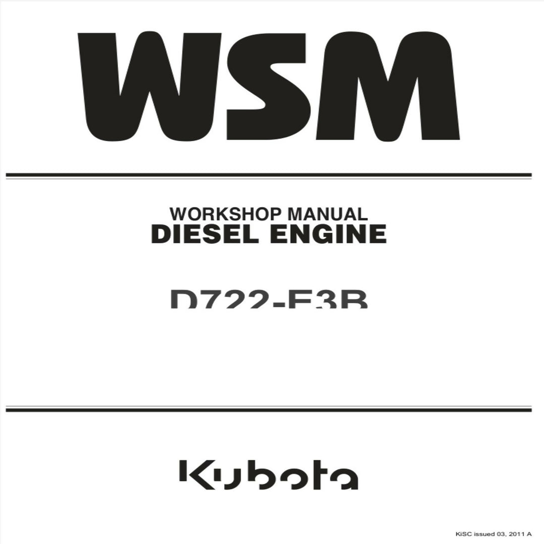 Kubota D722-E3B Diesel Engine WSM Workshop Service Repair Manual- on Lucasgift