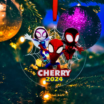 Personalized Spidey and His Amazing Friends, Custom Name Spidey Christmas Ornament- on Lucasgift
