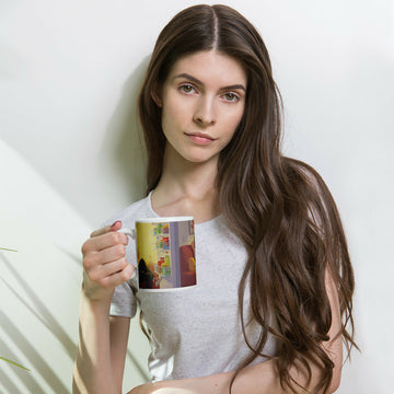 Between Scrolls and Snacks – Cozy Humor Mug- on Lucasgift