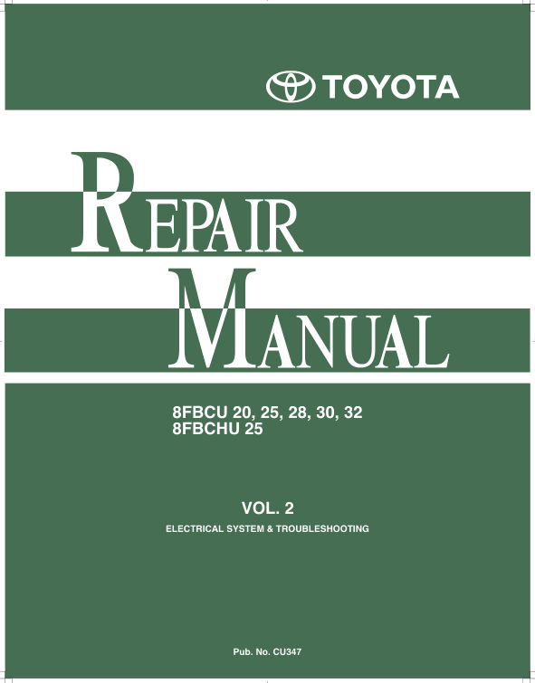 TOYOTA 8FBCU30 FORKLIFT SERVICE REPAIR SHOP MANUAL- on Lucasgift