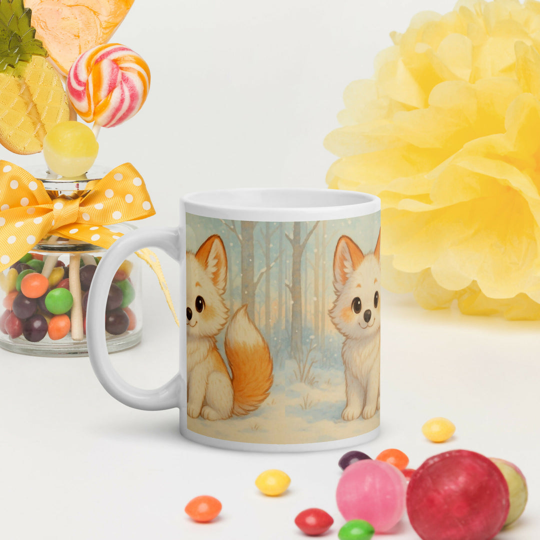 Frosty Forest Friend – Cute Fox Mug- on Lucasgift