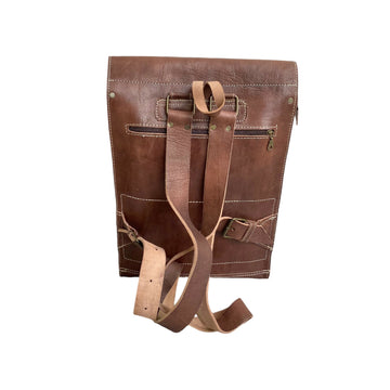 Vintage Moroccan Handcrafted Genuine Leather Backpack - Fez Artisan Premium- on Lucasgift