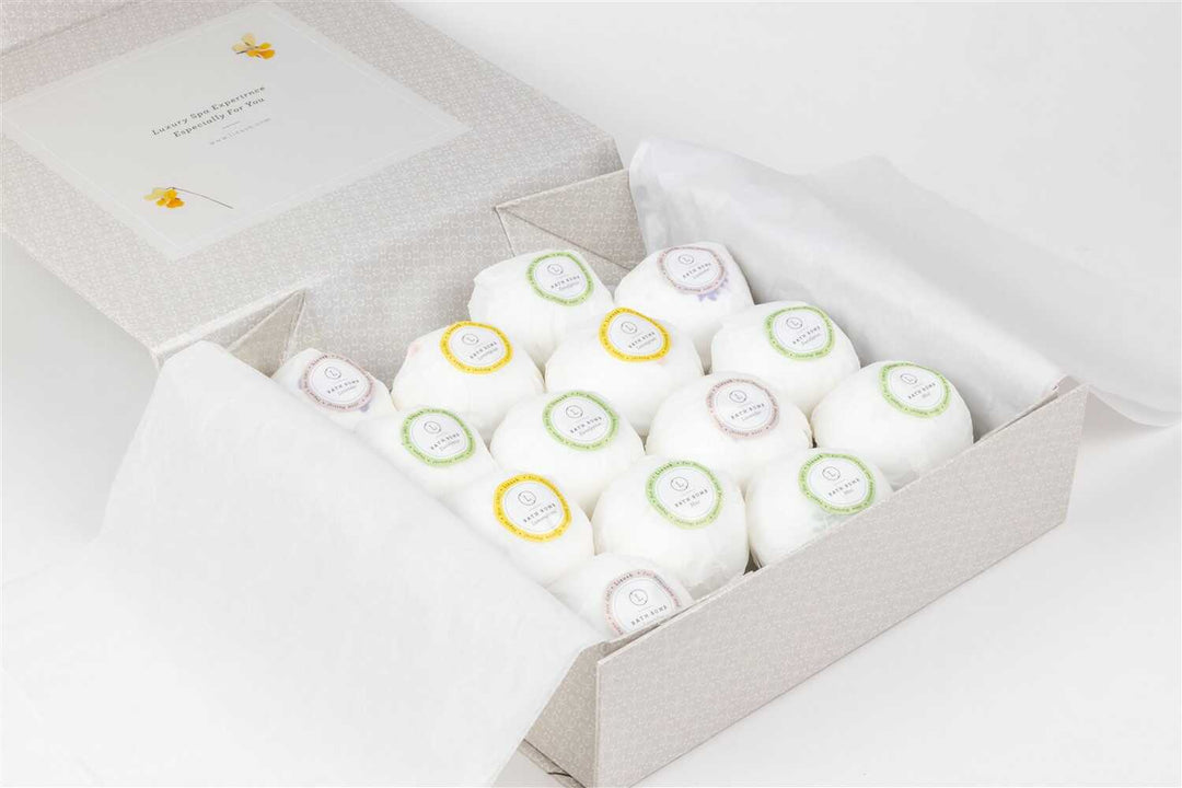 Bath Bomb Gift Box, Set of 14 Big 100% Natural Relaxing Bath Bomb- on Lucasgift