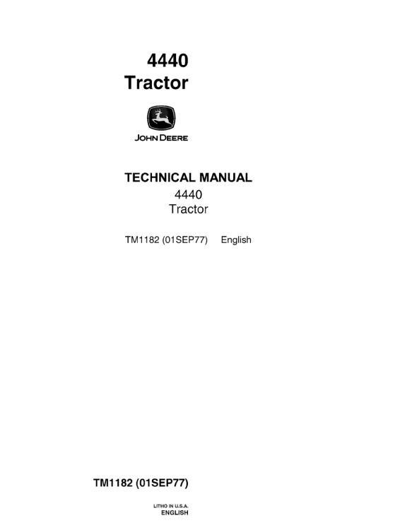JOHN DEERE 4440 TRACTOR SERVICE REPAIR SHOP MANUAL- on Lucasgift