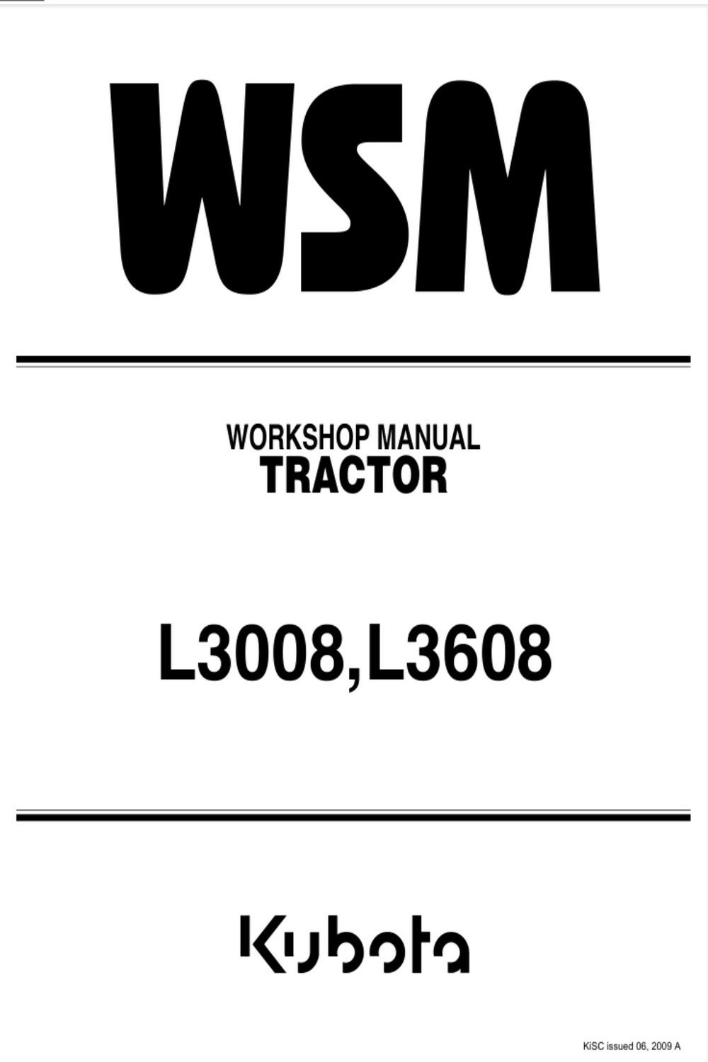 Kubota L3008 L3608 Tractor Workshop WSM Service Repair Shop Manual- on Lucasgift
