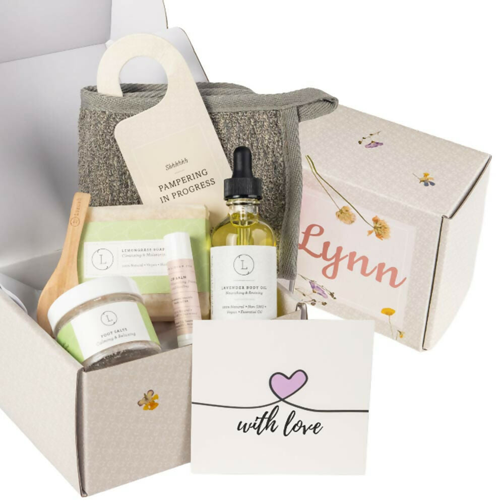 Happy Birthday gift- Personalized Self care gift box, Natural skincare gift set-Lucasgift