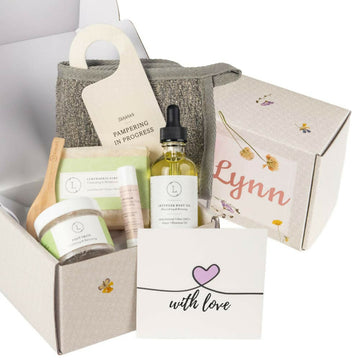 Congratulation Personalized Self care gift box, Natural skincare gift set- on Lucasgift