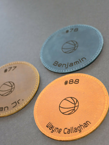 Pack of 8 LEATHER BASKETBALL COASTERS