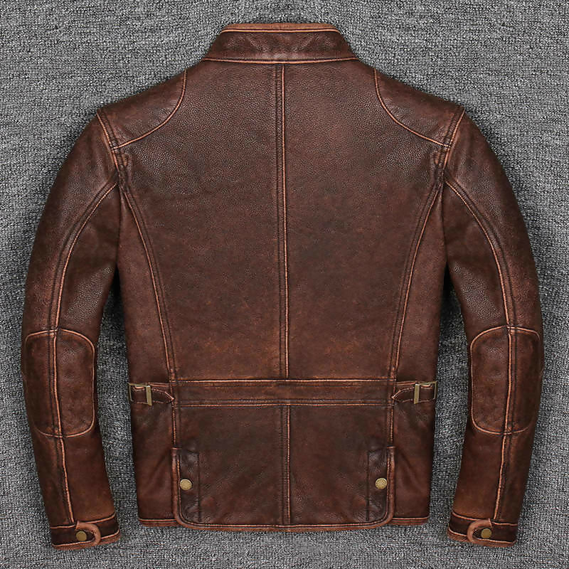 Genuine Handmade Brown Leather Jacket – Premium Quality Outerwear