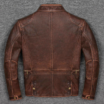 Genuine Handmade Brown Leather Jacket – Premium Quality Outerwear