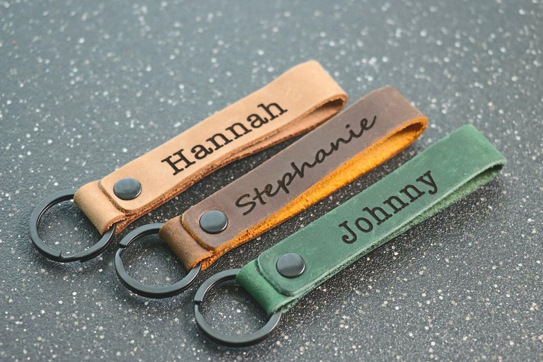 SLIM Personalized Leather Keychain, Personalized Coordinates Keychain, Where it All Began, 3 year Anniversary Gift. Mens gift, Mothers day gift- on Lucasgift