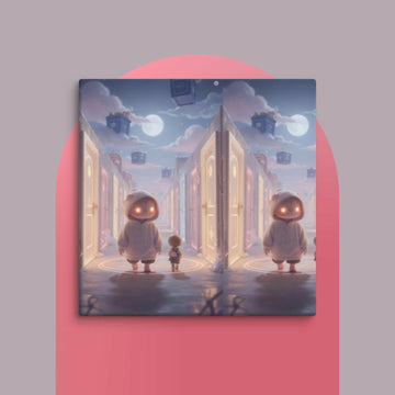 Moonlit Hallway of Endless Wonder Canvas