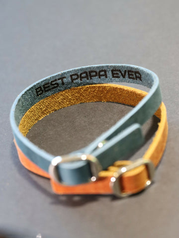 PAPA BRACELET, Leather Bracelet, Papa Gift, Gifts for Papa, Papa CHRISTMAS Gifts, Papa Gifts, Custom Papa Christmas Bracelet, Father gift- on Lucasgift