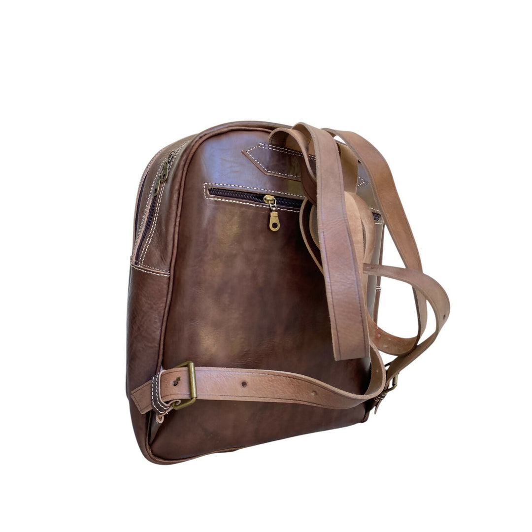 Genuine Leather Backpack Handmade Moroccan Craftsmanship Vintage Professional Style- on Lucasgift