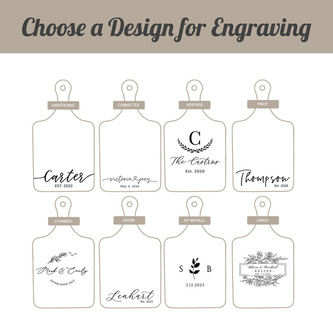 Personalized Cutting Board: Custom Wedding, Engagement, Bridal Shower, Housewarming Gift & Christmas Gift | Engraved Charcuterie Board- on Lucasgift