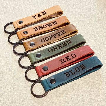 BULK 100 pcs LEATHER KEYCHAINS with Logo Engraving