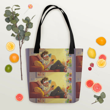 Soft Evenings, Quiet Loops – Cozy Humor Tote- on Lucasgift