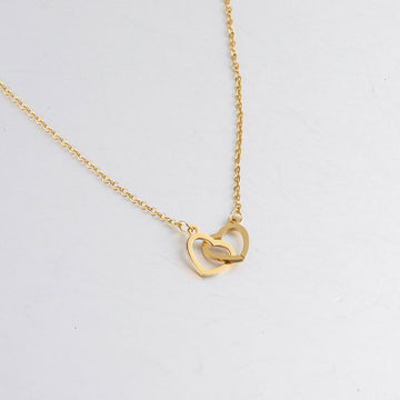 Custom Stainless Steel Double Heart Engraved Name Necklace for Valentine's Day Gift- on Lucasgift