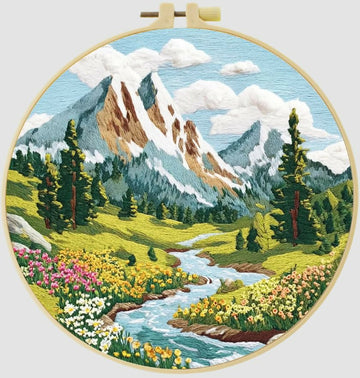 Cross Stitch Kits for Beginners |Mountain (20cm with frame)- on Lucasgift