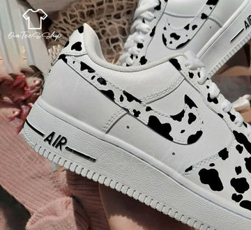 Custom Cow Spotted AF1 Sneakers, Hand Painted Personalized Shoes