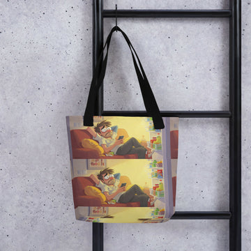 Soft Evenings, Quiet Loops – Cozy Humor Tote- on Lucasgift