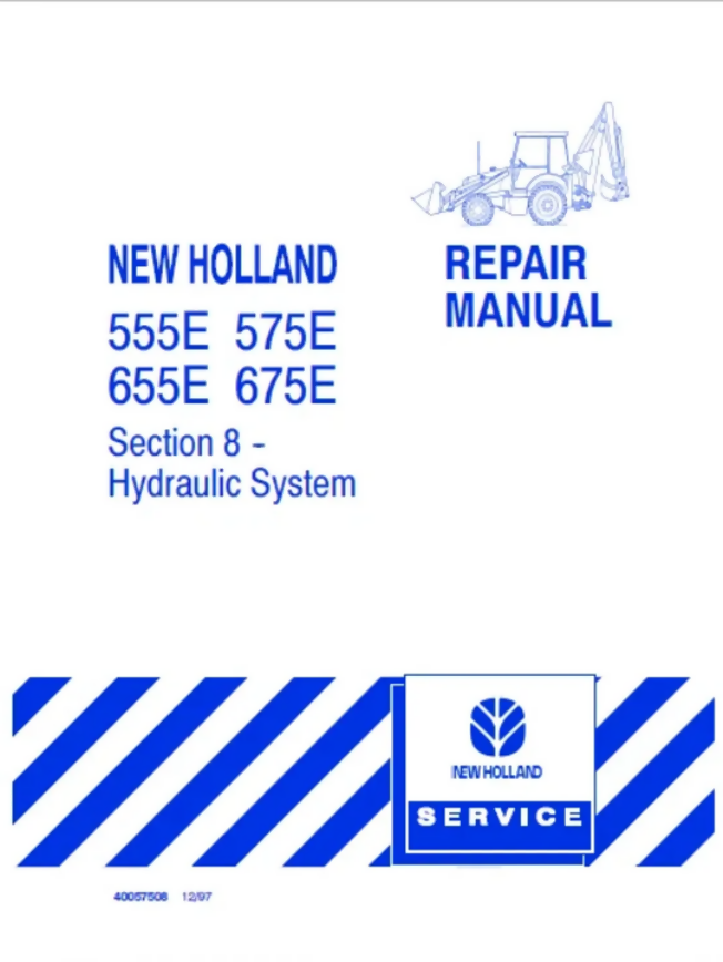 NEW HOLLAND 555E BACKHOE LOADER HYDRAULIC SYSTEM SERVICE MANUAL- on Lucasgift