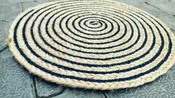 Sonia Artisan Collections | Handmade Spiral Round Jute Rug | Dual-Tone Natural Fiber | Cozy Boho Decor- on Lucasgift