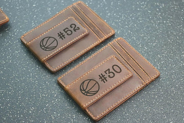 BASKETBALL Personalized Wallet / Magnet Wallet / Teen Wallet / Name Wallet - LEATHER WALLET- on Lucasgift