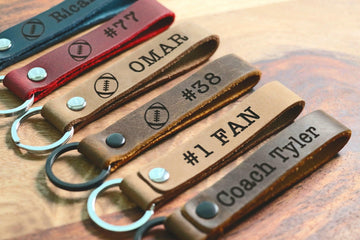 SLIM Football Keychain, Football Team Gifts, Football Senior Night Gifts, Personalized Football Gifts, Key Ring, End of Season, Football Banquet- on Lucasgift