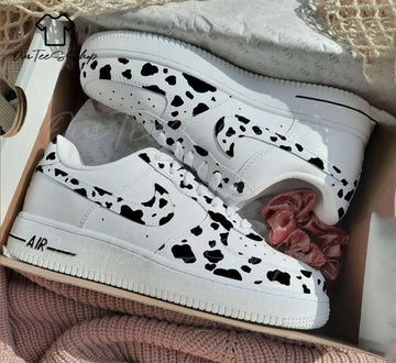 Custom Cow Spotted AF1 Sneakers, Hand Painted Personalized Shoes
