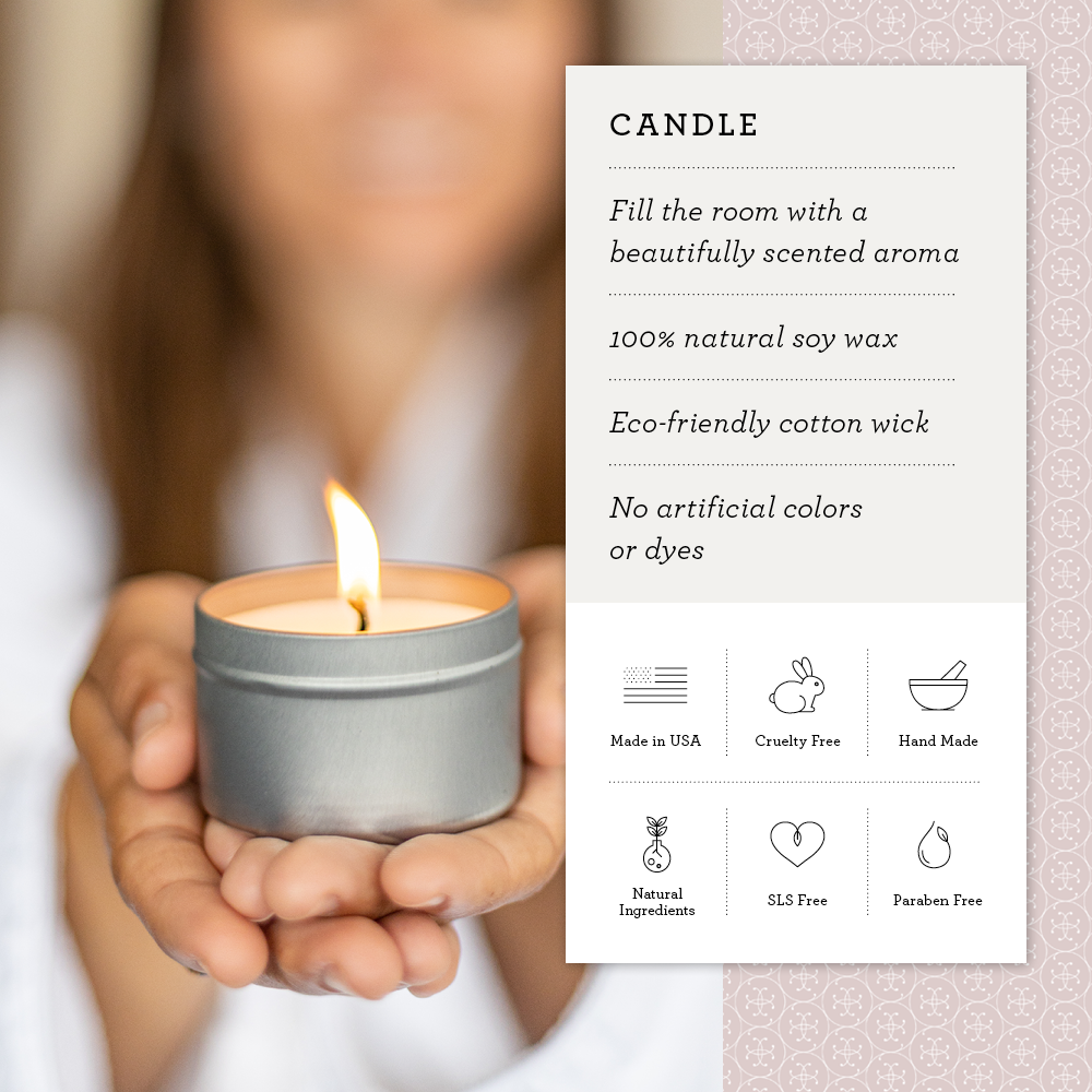 Trio of Tin Soy Candle - Scented with Bergamot and Lavender Essential oils- on Lucasgift
