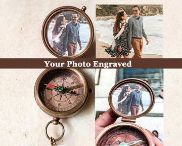 Personalized gift, gift for her, gift for him, personalized gift, aunt gift, Anniversary gift, Compass, Antique Brass Bronze Compass Gift-Lucasgift