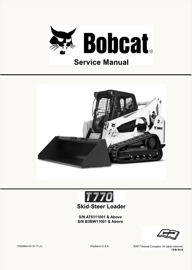 BOBCAT T770 COMPACT TRACK LOADER SERVICE REPAIR SHOP MANUAL- on Lucasgift