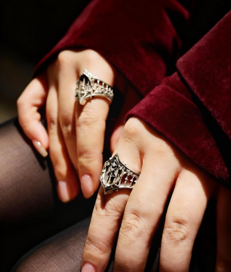Gothic Cathedral Silver Ring: Intricate Architecture Statement Jewelry- on Lucasgift