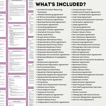 Human Resources Policies and Agreements Templates HR Policy Templates Employment Policy Templates Workplace Agreements Employment Contracts- on Lucasgift