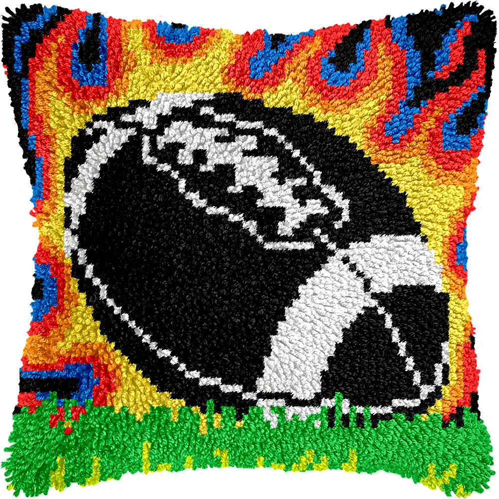 Pillow Cushion Cover Latch Hooking Downloadable Pattern | American Football-Download Digital Pattern Only- on Lucasgift