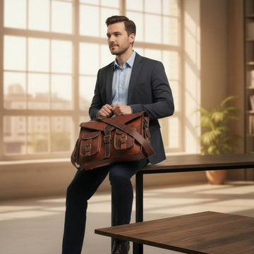 Personalized Handmade Full Grain Leather Laptop Messenger Bag Crossbody Satchel- on Lucasgift