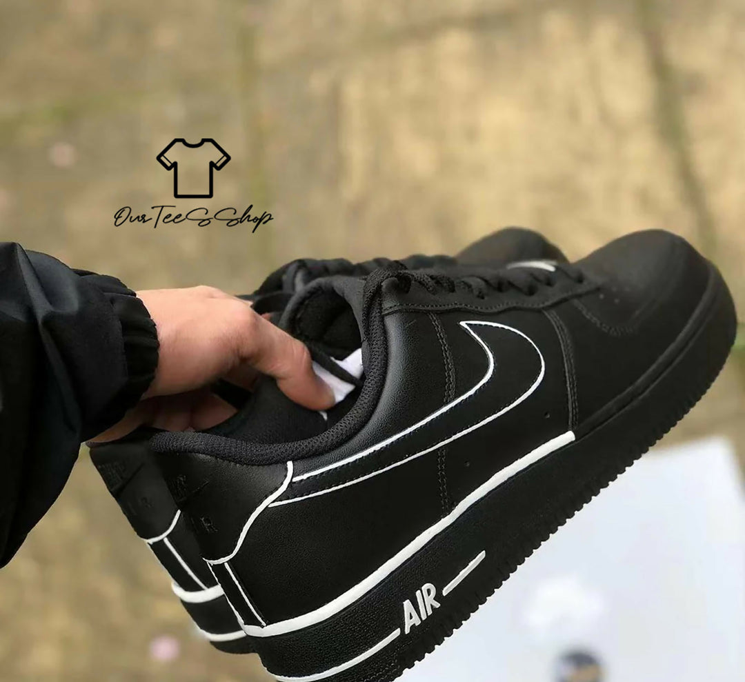 Custom White Line AF1 Sneakers, Hand Painted Personalized Shoes