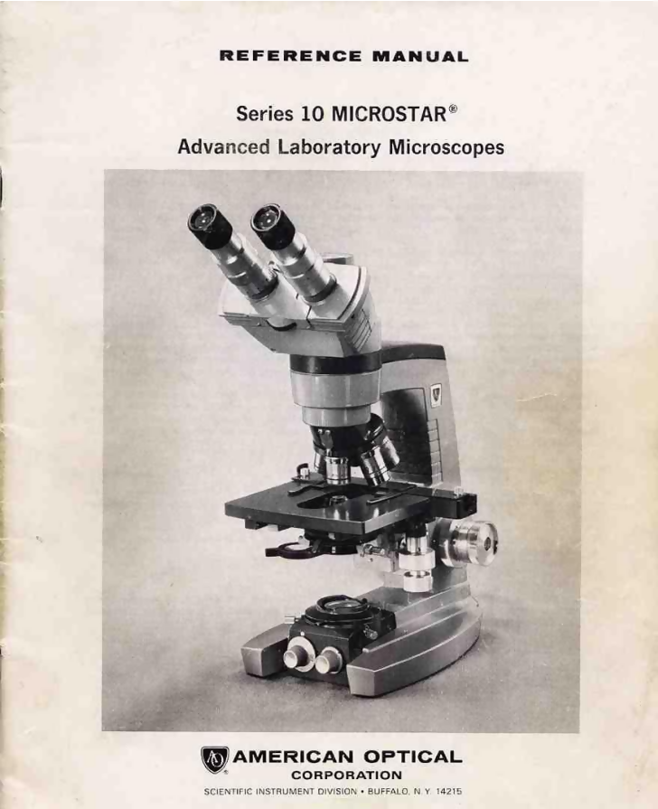 American Optical Series 10 Operators Manual- on Lucasgift