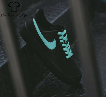 Custom Neon Green AF1 Sneakers, Hand Painted Personalized Shoes