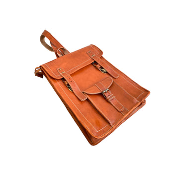 Handmade Genuine Leather Roll-Up Bag - Moroccan Crafts- on Lucasgift