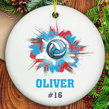 Volleyball Ornament - Ceramic- on Lucasgift