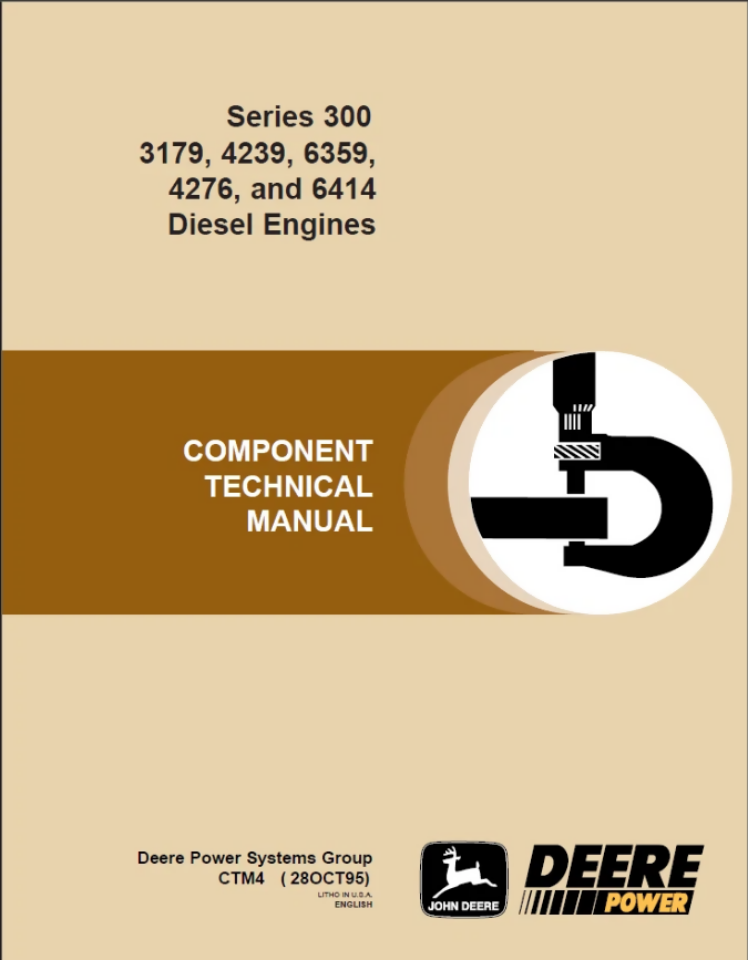 JOHN DEERE CTM4 SERIES 300 3179 4239 6359 4276 6414 ENGINE SERVICE MANUAL- on Lucasgift